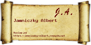 Jamniczky Albert névjegykártya